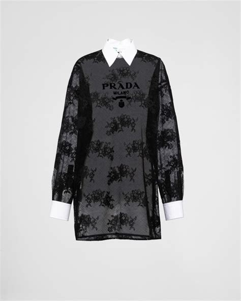 prada popline compac dress|Black Poplin Mini.